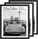 20x24 Picture Frame Set of 3, Textured Black Solid Wood Poster Frame, Wall Gallery Frame by CozyNest Decor