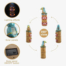 Tiki Totem Pole-Solar Tiki Statue Head Decor - 12.32 inch Tall Tiki Decorations for Tiki Bar Outdoor Patio Balcony Yard Backyard by GreenHaven Gardens