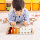 Baby Musical Instruments Neutral Colors Percussion Instruments Set Montessori Wooden Toys for Toddlers 1-3 with Xylophone for Kids Preschool Educational 3+ Wood Musical Toy 8pcs by TinyTreasures Baby Boutique