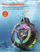 Waterproof Bluetooth Shower Speaker, Suction Cup, Small Portable Wireless IPX7 Waterproof Outdoor Speakers, Loud Stereo Sound Deep Bass, TWS Pairs, 6 Mode RGB Lights, All Ages Gift for Christmas by TinyTreasures Baby Boutique