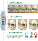 Grow Lights for Indoor Plants, Full Spectrum Desk Plant Light for Growing Small Plant, 80 LED Halo Plant Grow Light with Base, 6/12/16H Timer, 3 Light Modes,Height Adjustable 16.5-24.5" by GreenHaven Gardens