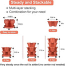 Vertical Planter 4 Tier Stackable Planters Garden Planters Strawberry Herb Flower and Vegetable Planter Indoor Outdoor Gardening Pots with Removable Wheels and Tools by CozyNest Decor