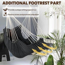 Chihee Hammock Chair Hanging Chair with Foot Rest 2 Cushions Max 500lbs Robust Metal Spreader Bar Collapsible Easy Storage Soft Cotton Swing Chair Strong Strap Iron Carabiner Side Pocket Included by GreenHaven Gardens