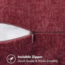 MIULEE Pack of 2 Christmas Pillow Covers 20x20 Inch Burgundy Red Farmhouse Decorative Throw Pillow Covers with Stitched Edge Soft Chenille Solid Dyed Couch Pillow Covers for Sofa Bed Living Room by CozyNest Decor