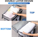 TAILI 2 Tier Extra Large Moving Bags, 2 Pack Silver Heavy Duty Totes For Storage with Visible Window, Wrap Around Handles, Storage Bags for Space Saving, Alternative to Moving Boxes by TinyTreasures Baby Boutique