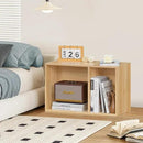 LEYAOYAO 2 Cube Bookshelf,Natural Record Player Stand Holds up to 100 Albums, Mini Wood Book Shelf Storage Organizer,Turntable Stand with Vinyl Storage Cabinet, Narrow Open Bookcase for Small Spaces by CozyNest Decor