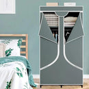 SORCEDAS Portable Wardrobe Closet Storage Organizer Metal Hanging Rack Non-Woven Fabric 34 Inch Grey by CozyNest Decor