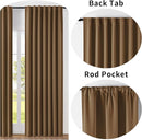 Joydeco Custom Blackout Curtains for Bedroom, 1 Panel Room Darkening Curtains & Drapes for Living Room Window Rod Pocket Back Tab (Custom Size,Brown) by TinyTreasures Baby Boutique