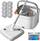 KZKR Spin Mop and Bucket Set with Self Separation Dirty and Clean Water System, Self Wringing 360° Rotating Square Mop Head for Home Floors Cleaning (1.0 Mop and Bucket Set (10 Pads)) by CozyNest Decor