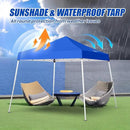 10x10 Pop Up Canopy, 300D Silver Coated Blue Fabric Outdoor Gazebo, Beach Tent Slant Legs with Storage Bag,Easy Up Sun Shade Shelter Tents with 8x8 Top Cover for Patio,Party by GreenHaven Gardens
