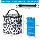 Breastmilk Cooler Bag with Ice Pack Fits 6 Baby Bottles Up to 9 Ounce, Baby Bottle Bag with Shoulder Strap for Nursing Mom Daycare, Cow by TinyTreasures Baby Boutique