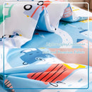 PERFEMET 4-Piece Toddler Bedding Set Boys Cars Toddler Comforter with Sheets Reversible Lightweight Blue Vehicles Toddler Bed Set for Crib(Blue, Cars) by TinyTreasures Baby Boutique