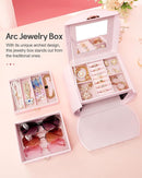Homde Girls Jewelry Box Jewelry Storage Case Organizer with Mirror for Rings, Earrings, Bracelets, Necklaces (Light Pink + Gold) by TinyTreasures Baby Boutique