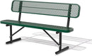Heavy Duty Park Bench with Back Portable Frame, Outdoor Steel Bench with Backrest, Outdoor Park Bench Expanded Metal Mesh Bench for Lawn, Park, Deck, Garden, Patio, Porch, Black (Green, 6FT) by GreenHaven Gardens