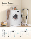 SONGMICS Clothes Drying Rack Foldable, Gullwing Laundry Drying Rack, Space-Saving, 22.2 x 68.1 x 38 Inches, Sock Clips, Metal Structure, for Clothes, Towels, Linens, Indoor, Outdoor White ULLR518W01 by TinyTreasures Baby Boutique
