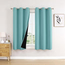 ChrisDowa 100% Blackout Curtains 54 inch Long for Bedroom with Black Liner, 2 Thick Layers Total Blackout Thermal Insulated Grommet Window Curtains 2 Panels Set (Aqua, 42 x 54 Inch) by TinyTreasures Baby Boutique