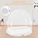 Crib Tent to Keep Baby from Climbing Out - Crib Net to Keep Baby in - Pop Up Breathable Cribs Cover - Canopy with Upgrade Strong Mesh and Durable Zipper (White-Star and Moon, Lager) by TinyTreasures Baby Boutique