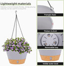 QCQHDU 2 Pack Hanging Planters for Indoor Outdoor Plants, 8 Inch Hanging Baskets Flower Pots with Reservoir Tray & Visible Water-Level by GreenHaven Gardens