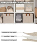 StorageWorks Storage Bins, Fabric Storage Bins for Shelves, Extra Large Storage Baskets with Metal Frame, Closet Baskets and Bins with Handles, Jumbo, Brown and Beige, 2-Pack by CozyNest Decor