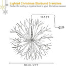 Christmas led Sparkle Ball Hanging Outdoor décorations -Haning Twig Ball,Snowflake Ornament Lights Indoor Outdoor Festive Holiday Décor 24Inch (Cool White) by CozyNest Decor