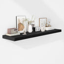 Fun Memories Floating Shelves - 12 Inch Rustic Wooden Wall Shelves - Extra Deeper & Thicker Wall Mounted Storage Shelf for Living Room, Kitchen, Farmhouse - 48" W x 12" D x 1.8" H - Rustic Black by CozyNest Decor