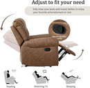 CANMOV Manual Reclining Sofa Set, Faux Leather Manual Recliner Sofa and Recliner Chair with Overstuffed Armrest for Living Room,Bedroom Furniture,Office,Nut Brown by CozyNest Decor