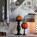 GenSwin Flameless Taper Candles with Remote Timer, 6Pcs LED Flickering Taper Candles Battery Operated Real Wax with Spider Webs/Skull/Bats Decals for Halloween Spooky Decoration (White, 0.78”x9.65”) by CozyNest Decor