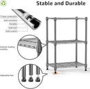 450 lbs Steel Storage Shelving 3-Tier Utility Shelving Unit Steel Organizer Wire Rack for Home,Kitchen,Office (11.8" D x 17.7" W x 26.3" H) by CozyNest Decor