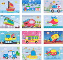 Lovyan 3D EVA Foam Stickers for Toddlers 12PCS Sticky Foam DIY Craft Preschool Art Class Drawing Sticker Puzzle Art Kit for Kids Boys Girls (Vehicles) by TinyTreasures Baby Boutique