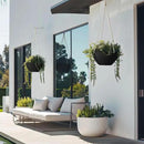 LA JOLIE MUSE Hanging Planters for Outdoor Plants, Large Hanging Planter with Drain Holes, Outdoor Hanging Flower Pots, Matte Black, Honeycomb (13.2 Inch, Set of 2) by CozyNest Decor