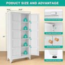 Metal Storages Cabinet with 2 Doors and 5 Shelves,Tall Storage Cabinet,Large Cupboard Closet,Pantry Storage Cabinet for Home,Office,Bathroom,Dining/Living Room (White, 71" H) by CozyNest Decor