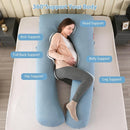 Amagoing Cooling Pregnancy Pillow for Sleeping, U Shaped Maternity Full Body Pillow for Women with Hip, Leg, Back Pain Support, Removable Cooling Cover Included (Light Blue) by TinyTreasures Baby Boutique