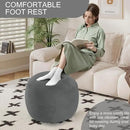 MeMoreCool Round Stuffed Pouf Ottoman Foot Rest, Floor Pouf Foot Stool with Soft Foam Chunk Filling, Small Round Ottoman Footstool Circle Footrest for Living Room, Dark Grey by CozyNest Decor
