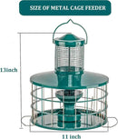 Upgraded Caged Bird Feeders Squirrel-Proof, Flexible Adjustment of Grille Size, 3 Lbs Seed Capacity, DIY Starling-Proof Caged Tube Hanging Wild Bird Feeder, Attract Small Birds(Deep Green) by CozyNest Decor