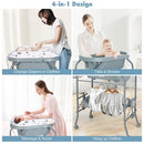 HONEY JOY Baby Changing Table with Bathtub, Foldable Infant Diaper Changing Station with Wheels, Storage Tray, Waterproof Pad, Portable Newborn Nursery Organizer Bath Stand for Boys Girls (Gray) by TinyTreasures Baby Boutique