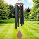 Wind Chimes Outdoor Large Deep Tone, 44 Inches Sympathy Wind Chimes Tuned Soothing Melody, Memorial Wind-Chime with 6 Heavy Tubes for Outside Decoration, Garden/Yard. Black Wind Chime by CozyNest Decor