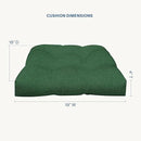 Honeycomb Outdoor Essentials Set of 2 Tufted Seat Pads, 19 x 18, Hampton Texture Hunter Dining Chair Cushions for Patio Furniture by GreenHaven Gardens