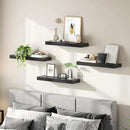 HOOBRO Floating Shelves for Wall, Wall Mounted Shelf Set of 2, 23.6" Hanging Shelf with Invisible Brackets, for Wall in Bathroom, Bedroom, Toilet, Kitchen, Living Room, Office, Black BK60BJ01 by CozyNest Decor