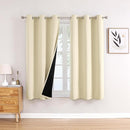 ChrisDowa 100% Blackout Curtains 45 inch Long for Bedroom with Black Liner, 2 Thick Layers Total Blackout Thermal Insulated Grommet Window Curtains 2 Panels Set (Light Beige, 42 x 45 Inch) by TinyTreasures Baby Boutique