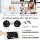 Kogonee Wooden Digital Alarm Clock, 0-100% Dimmer, 2 Alarm Settings, Weekday/Everyday Mode, 9 Mins Snooze, 12/24H, Temperature and Date Display for Office, Travel, Bedroom Alarm Clock (White) by CozyNest Decor
