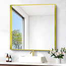Gold Bathroom Mirror, 30x30 Inch Rectangular Framed Mirror, Large Wall Mounted Bathroom Vanity Mirror Over Sink for Bedroom,Restroom, Living Room, Hangs Vertically or Horizontally by CozyNest Decor