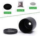 D'vine Dev Set of 2 Plants Pots, 3.5 Inch Ceramic Planter Pot for Plants with Drainage Hole and Saucer, Black, 94-V-A-2 by GreenHaven Gardens