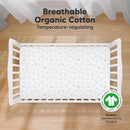 KeaBabies 2-Pack Organic Crib Sheets for Boys, Girls - 52x28 Fitted Crib Mattress Sheet Neutral, Breathable Jersey Cotton Cover for Baby Bed, Toddler Mattress, Soft & Cute Prints (ABC Land Cloud) by TinyTreasures Baby Boutique