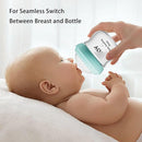 Natural Glass Baby Bottle for Breastfeeding Babies, 5.4oz Anti-Colic Baby Bottle with Natural Response Nipple(S), Clear, Wide Neck, 2 Pack, 1 Months+ by TinyTreasures Baby Boutique