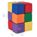 ECR4Kids SoftZone Patchwork Toddler Building Blocks, Foam Cubes, Assorted, 12-Piece by TinyTreasures Baby Boutique