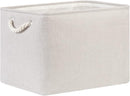 Bidtakay Large Fabric Storage Bins Beige Linen Closet Organizers Set of 2 Baskets for Shelves Clothes Bedroom 16x11.8x11.8 Inch Foldable Organization Baskets for Towels Blankets Storage Dog Toys by TinyTreasures Baby Boutique