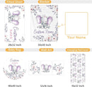 Personalized Baby Crib Bedding Set, 5 Pcs Custom Name Nursery Bedding Set, Purple Elephants Baby Bedding Set for Girls Boys, Double Layer Baby Crib Sets, Customized Gifts for Toddlers Infants by TinyTreasures Baby Boutique