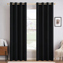 MIULEE Linen Texture 90 Inches Curtains for Bedroom 100% Blackout Thermal Insulated Halloween Black Curtains Grommet Room Darkening Drapes for Living Room Nursery 52x90 Inch (2 Panels) by TinyTreasures Baby Boutique