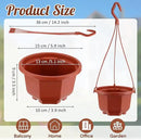Roshtia 24 Pcs Hanging Plastic Planter Pot with Hook Flower Pots Baskets Hanging Nursery Planter Holder for Outdoor Indoor Plant Garden(Brown,6 Inch) by GreenHaven Gardens