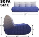 Big Bean Bag Chairs for Adults, 3 Seater Large Bean Bag Sofa, Fireside Chair Lazy Sofa Chair with High Density Comfortable Foam, Modern Bean Bag for Living Room, Bedroom, Office (Blue&White) by CozyNest Decor